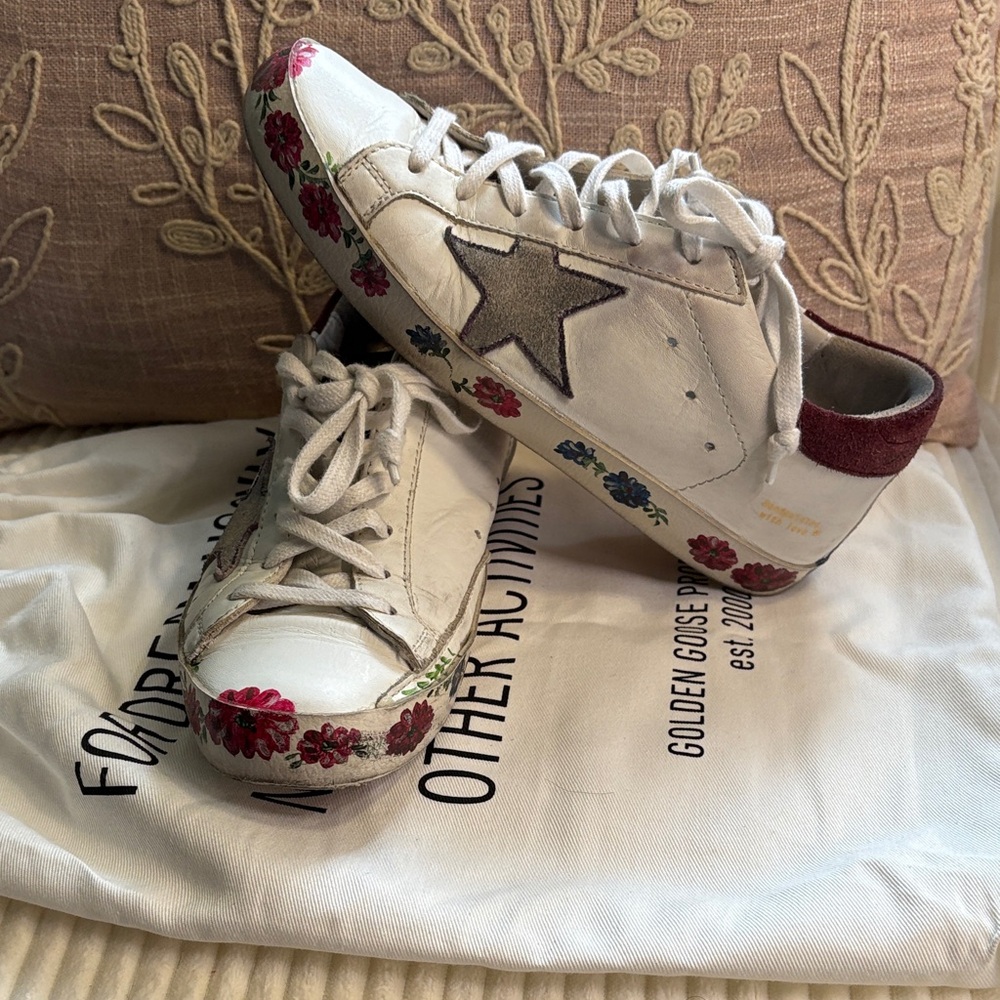 Golden Goose Superstar  Sneakers with Floral Accents